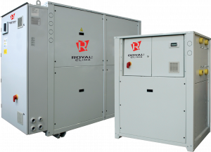 Чиллеры со спиральными компрессорами с водяным охлаждением конденсатора, бесконденсаторные серии DVA-235